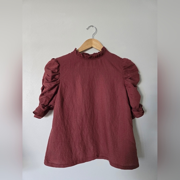 Moon River Tops - Moon River Size Small Mauve Rose Short Sleeve Blouse Lightweight Top